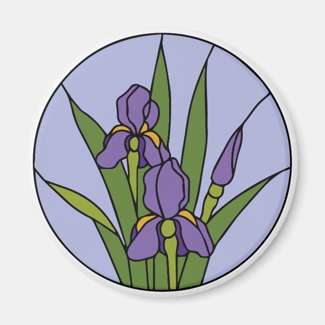 Stained Glass Iris Magnet (Front)