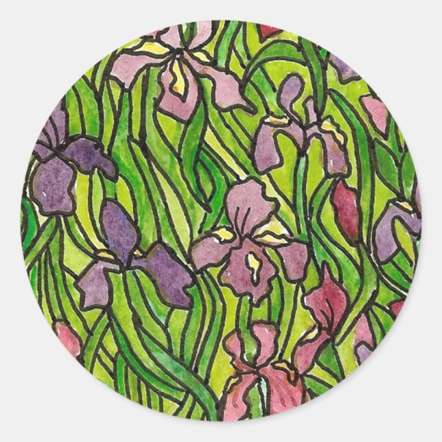 Stained Glass Iris Sticker (Front)