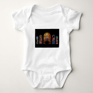 stained glass jesus baby bodysuit