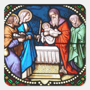 Stained Glass Jesus Christ Christmas Sticker