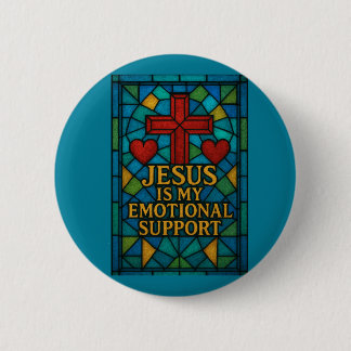 Stained Glass Jesus Christian Gift 6 Cm Round Badge