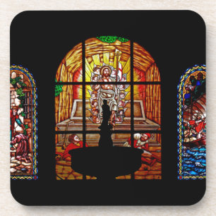 stained glass jesus coaster