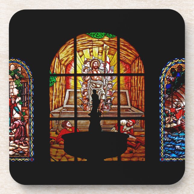 stained glass jesus coaster (Front)