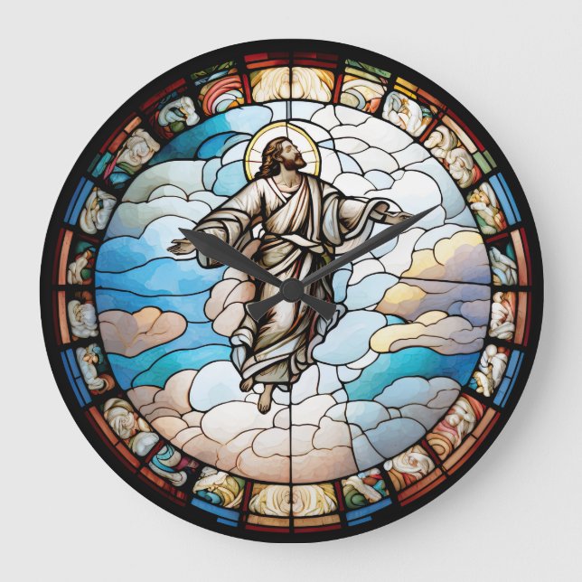 Stained Glass Jesus Design Clock (Front)