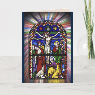 stained glass jesus greeting card