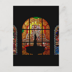 stained glass jesus postcard