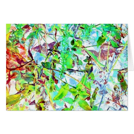 Stained Glass Jungle Garden Art Photo Blank Inside Card