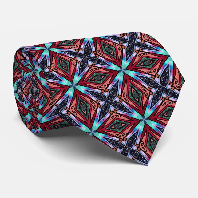 Stained Glass Kisses Tie (Rolled)
