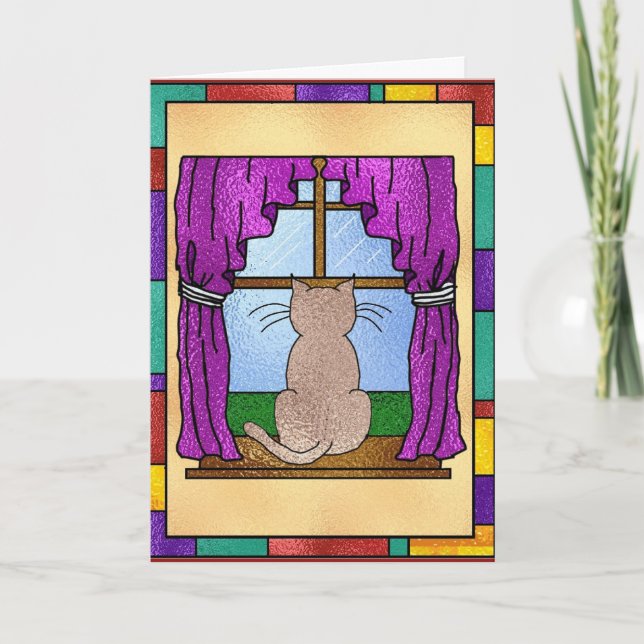 Stained Glass Kitty Card (Front)
