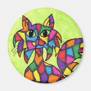 Stained Glass Kitty Magnet