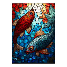 Stained Glass Koi Harmony