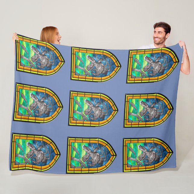 Stained Glass Kraken Fleece Blanket (In Situ)