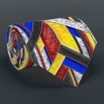 Stained Glass l Art Deco Arrows Pattern Tie<br><div class="desc">This men's neck tie has a stained glass window design of Art Deco arrows pattern in primary colours with clear and black glass accents. This is not a stain glass window photograph; this is all digitally made art pattern done on a computer. All of the glass is textured to be...</div>