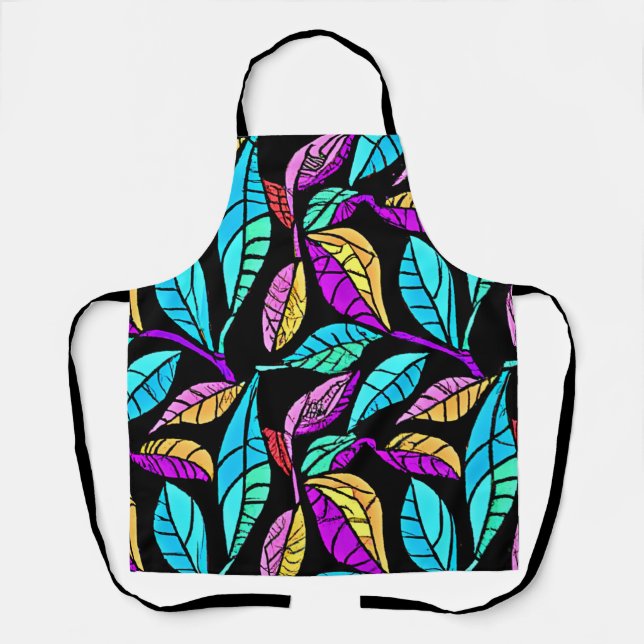 Stained Glass Leaves Design Apron (Front)