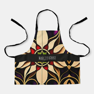 Stained glass lily Red Mosaic Pattern Apron