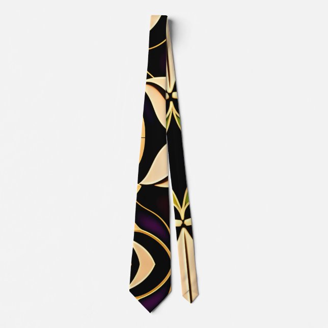 Stained glass lily Red Mosaic Pattern Tie (Front)