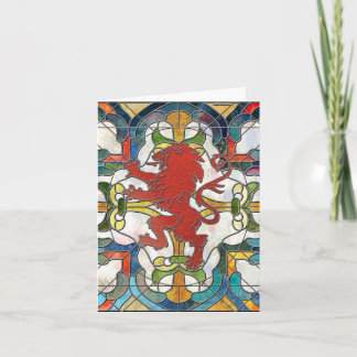 Stained Glass Lion Crest Card