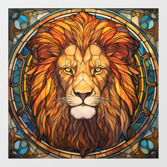 Stained Glass Lion Window Cling (Sheet)
