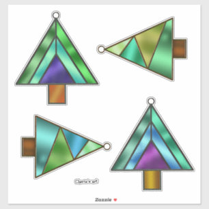 Stained Glass Look Christmas Tree Ornaments