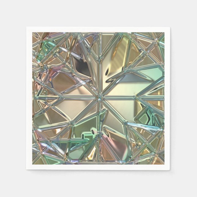 Stained glass look colourful abstract napkin (Front)