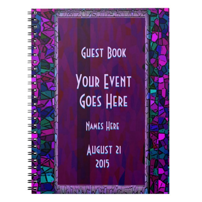 Stained Glass Look Glitter Guest Book (Front)