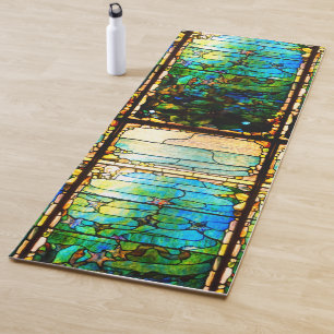 Stained glass look tiffany window starfish sea yoga mat