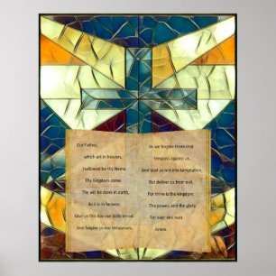 Stained Glass Lord's Prayer Poster