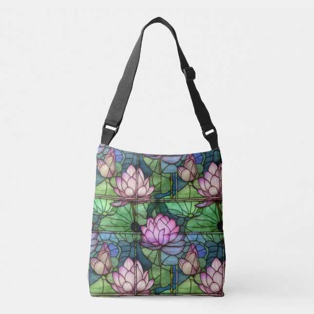 Stained Glass Lotus Cross-body Bag (Front)