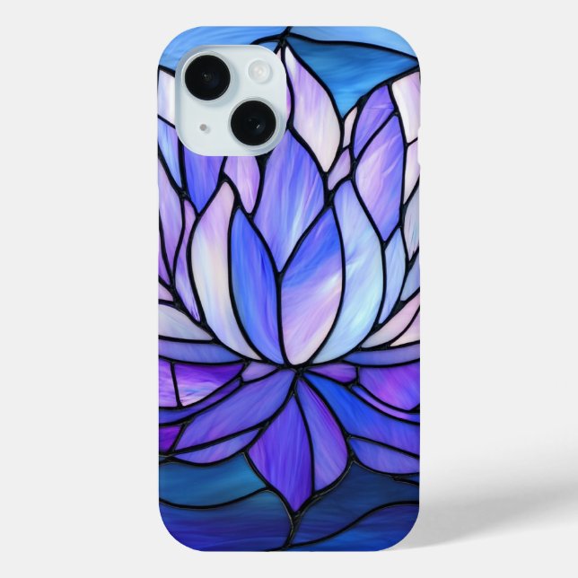Stained Glass Lotus Flower Art for Women Case-Mate iPhone Case (Back)