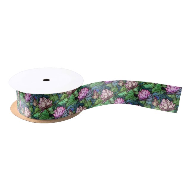 Stained Glass Lotus Ribbon Satin Ribbon (Spool)