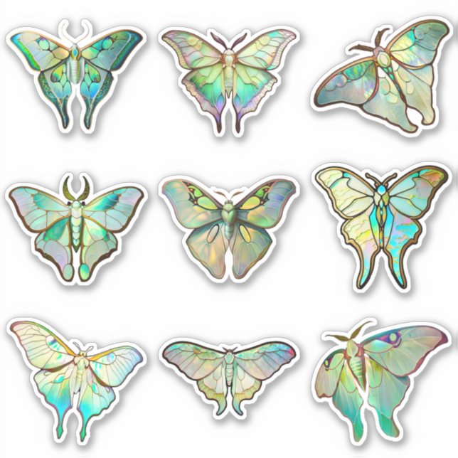 Stained Glass Luna Moths (Front)