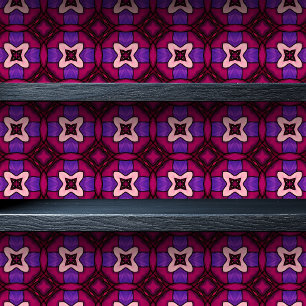 Stained Glass Magenta Arabesque Small Print Wallpaper