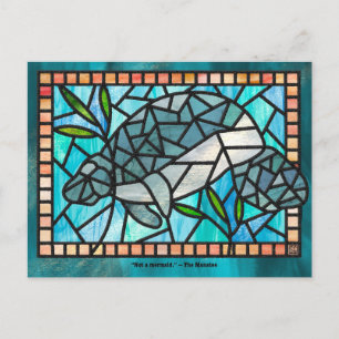 Stained Glass Manatee Postcards