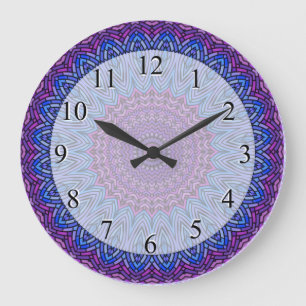 Stained Glass Mandala Large Clock