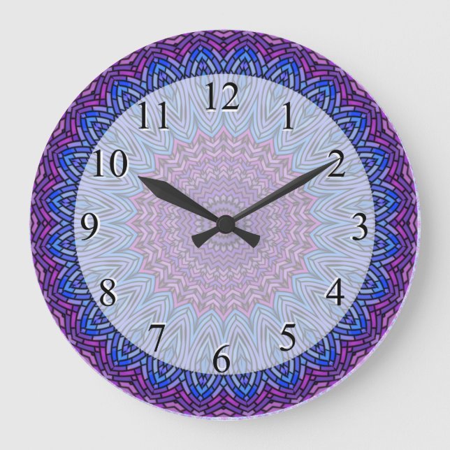 Stained Glass Mandala Large Clock (Front)