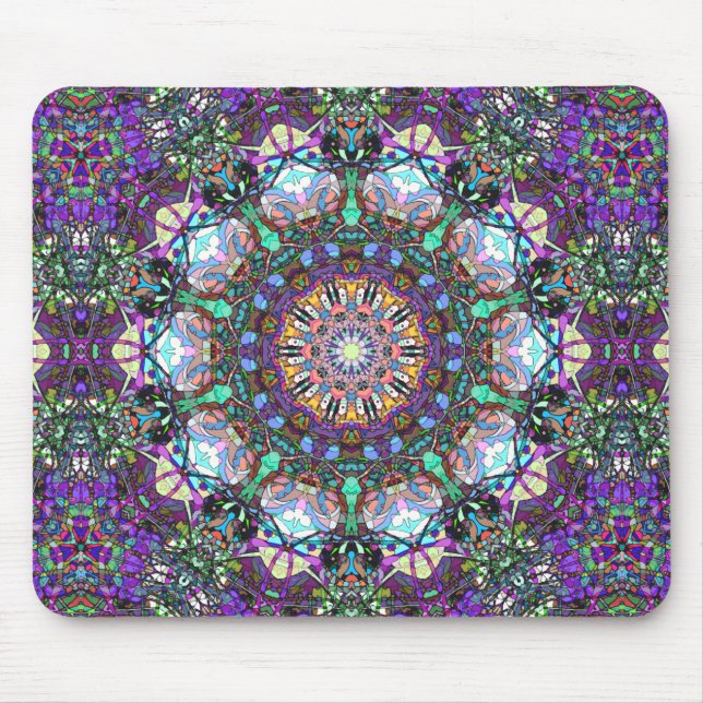 Stained Glass Mandala Mouse Mat (Front)