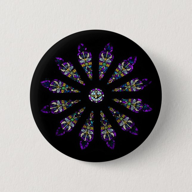 Stained Glass Mandala Pin (Front)