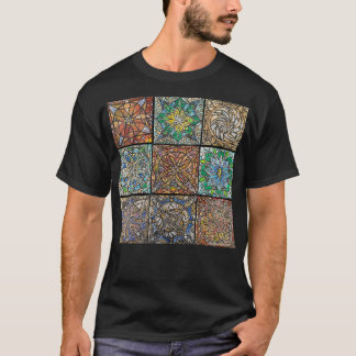 Stained Glass Mandalas Men's Basic Dark T-Shirt