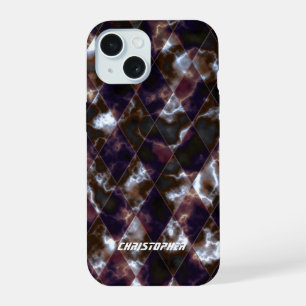 Stained Glass Misty Black Grey iPhone 15 Case