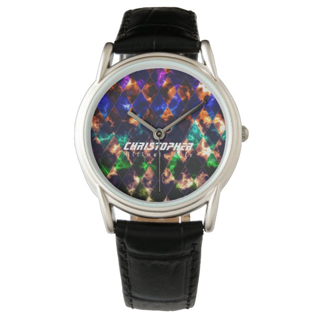 Stained Glass Misty Multicolors Watch (Front)