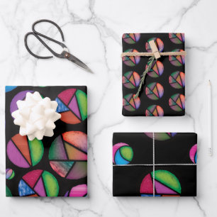 Stained Glass Modern Christmas Traditional Wrapping Paper Sheet