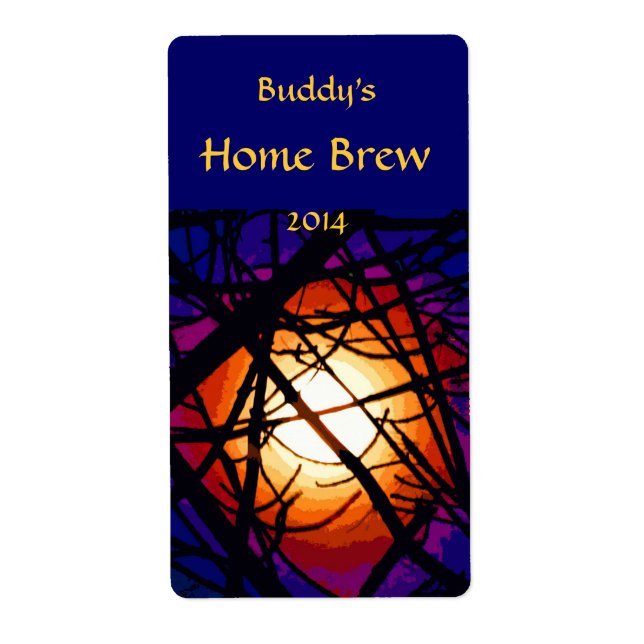 Stained Glass Moon Abstract Beer Label (Front)
