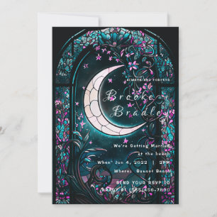 Stained‑Glass Moon Wedding Invitation