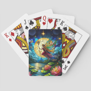 Stained Glass Moonlight Flight Fairy  Playing Cards