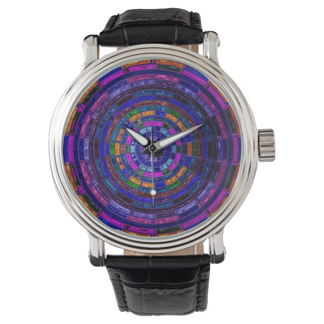 Stained Glass Mosaic Abstract Watch (Front)