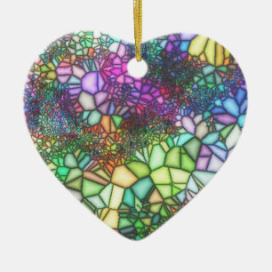 Stained Glass Mosaic Ceramic Tree Decoration