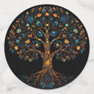 Stained Glass Mosaic Colourful Tree Confetti