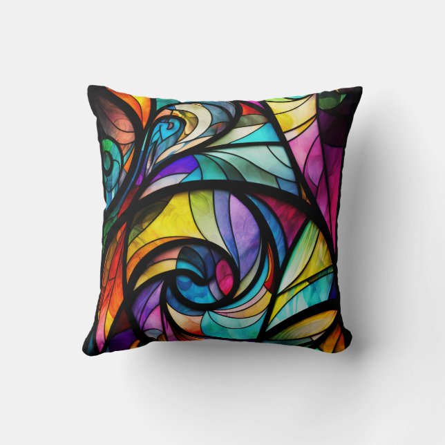 Stained Glass Mosaic Decorative Cushion (Back)
