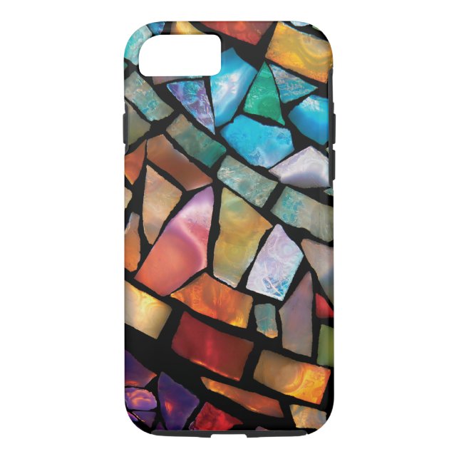 Stained Glass Mosaic Fiesta Fun iPhone 7 Case (Back)