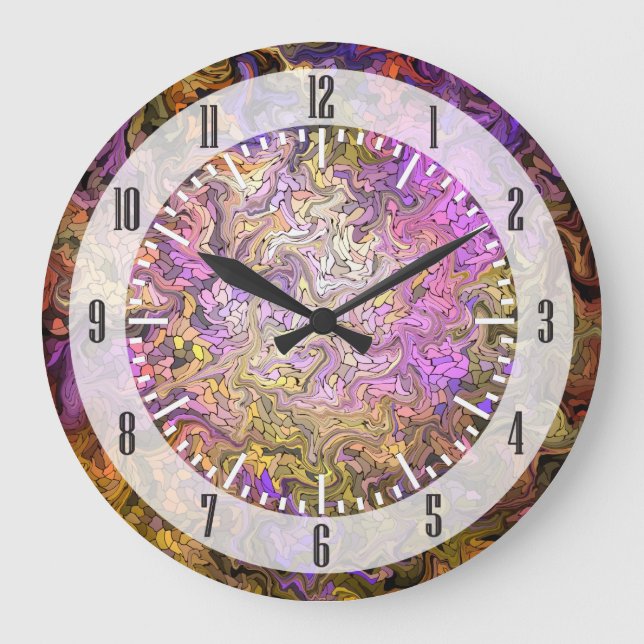 Stained Glass Mosaic Large Clock (Front)